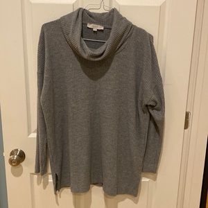 Loft Xl cowl neck waffle top